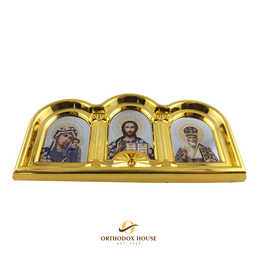 Triple Icon of Theotokos, Jesus Christ, and Saint Nicholas the Wonderworker Triple Icon of Theotokos, Jesus Christ, and Saint Nicholas the Wonderworker